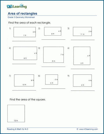 Area Of A Rectangle Worksheet Area of Rectangles and Triangles
