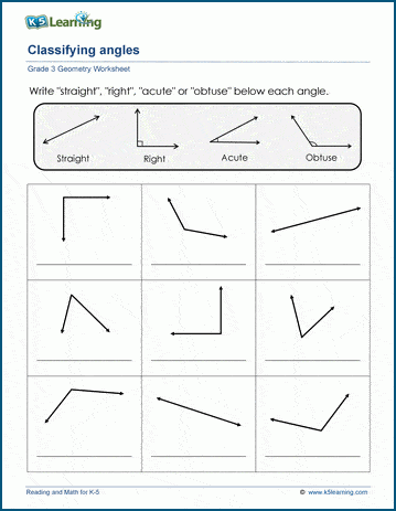 Classifying Angles Worksheets | K5 Learning