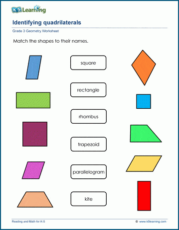 quadrilateral shapes worksheet