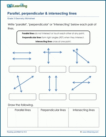 parallel and perpendicular lines worksheets k5 learning