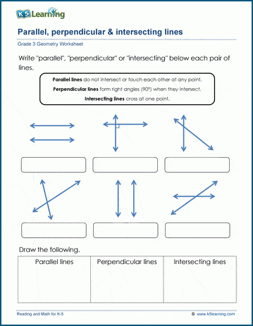 Parallel And Perpendicular Lines Worksheets K5 Learning