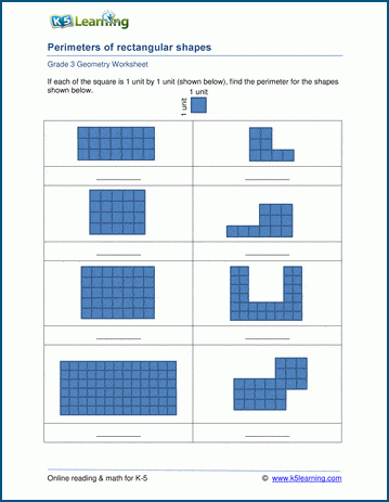 worksheets perimeter of squares