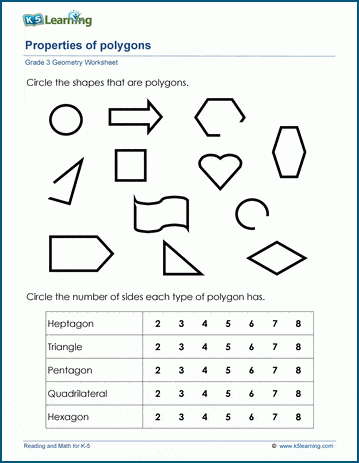 Polygons worksheets K5 Learning