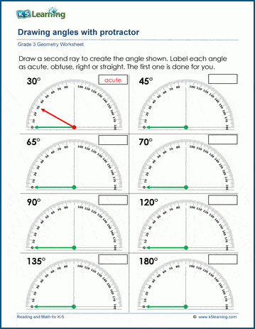 measuring angles with protractor worksheet pdf