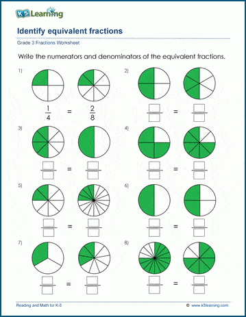 fractions worksheets for grade 3