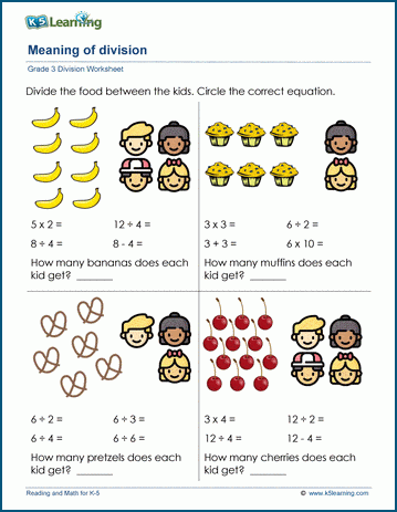 Division Sentences Worksheets | K5 Learning