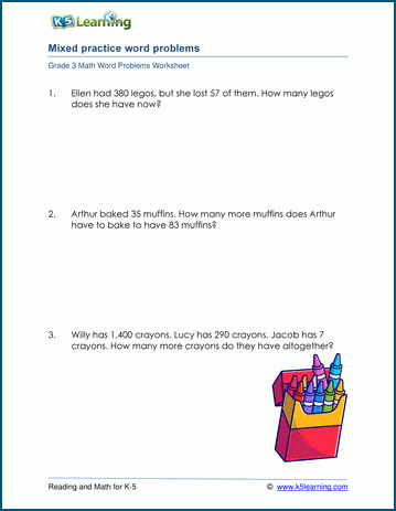 3rd grade math word problem solving worksheets