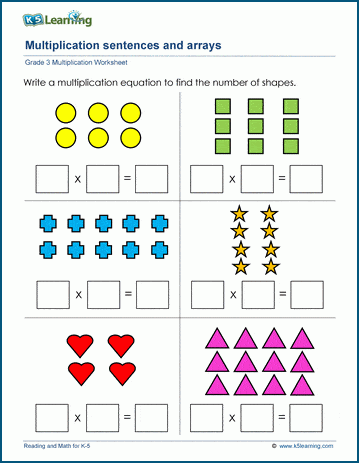 Multiplication Sentences Arrays K5 Learning