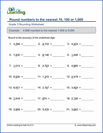 grade 3 round numbers nearest 10 or 100 or 1000