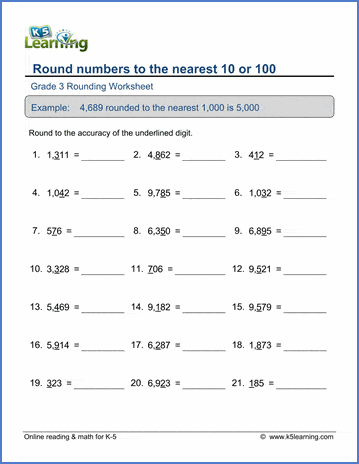 grade 3 rounding worksheet round numbers to nearest 10 or 100 k5