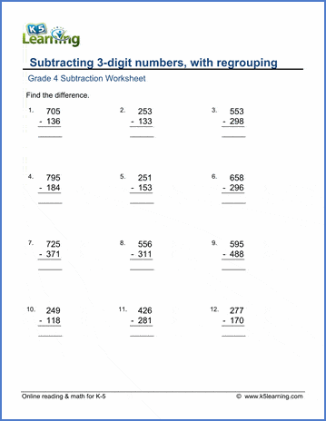 regrouping subtraction