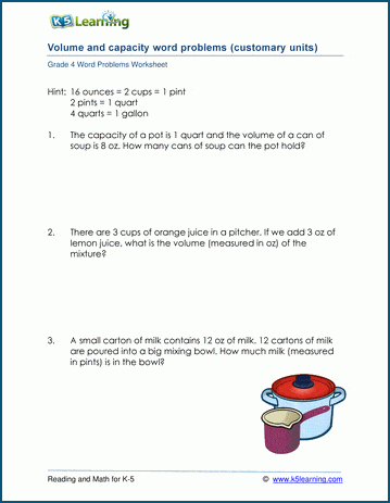 Volume And Capacity Word Problems For Grade 5 K5 Lear - vrogue.co