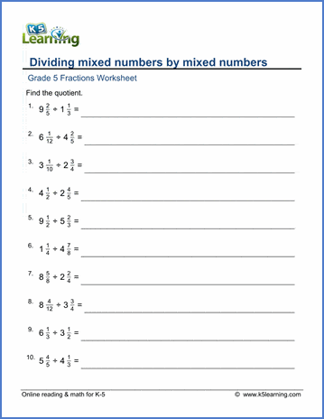 dividing mixed fractions