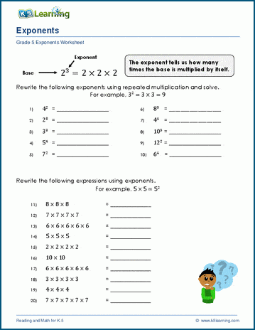 Grade 10 Exponents Worksheets