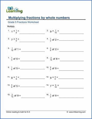 Multiplication Whole Numbers Worksheets