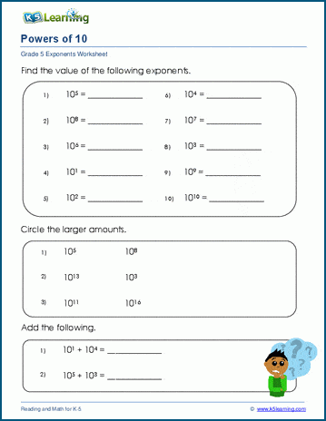 Powers of Ten Worksheets | K5 Learning