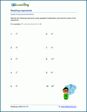 grade 5 reading exponents