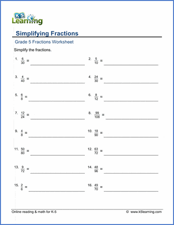 reducing fractions test