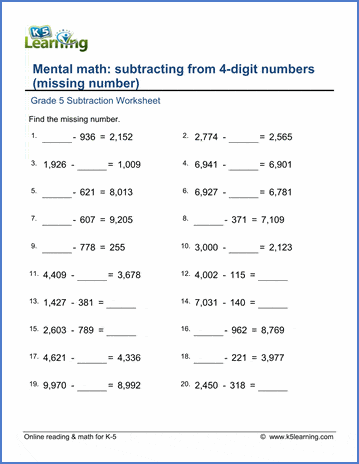 answers factoring 2 worksheet math problems Worksheets: minuend Subtraction Missing Grade 5