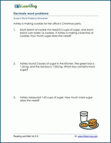 Mixed Decimals Word Problems For Grade 5 | K5 Learning