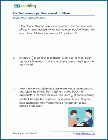 problem solving examples for grade 5 with answers