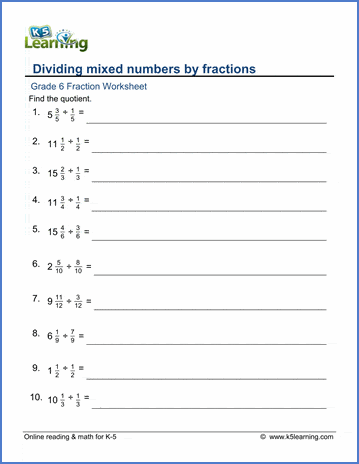 Math 6. Divide fractions Worksheet. Math 6 Grade. Adding fractions Worksheet k5 Learning. K5 Learning Math Grade 6.