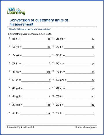 printable worksheets for sixth graders