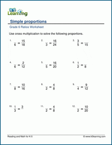 7th Grade Proportions Worksheet Ivuyteq   Grade 6 Proportions Whole Numbers 