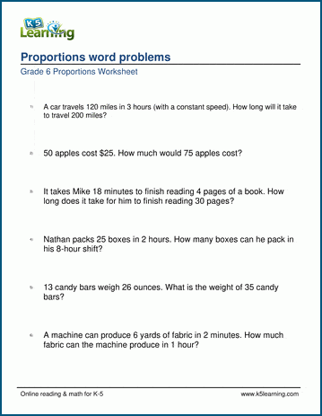 word problems with ratio and proportion