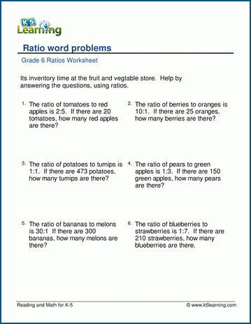 Ratio Worksheets