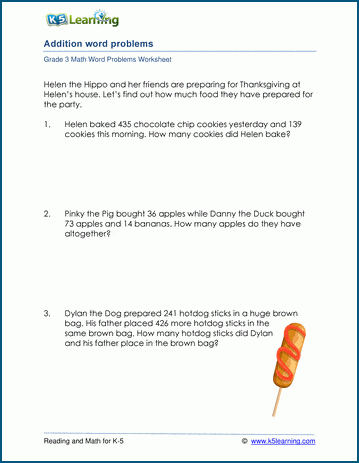 column form addition word problems k5 learning