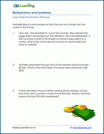 Word problems - multiples of 10 worksheet