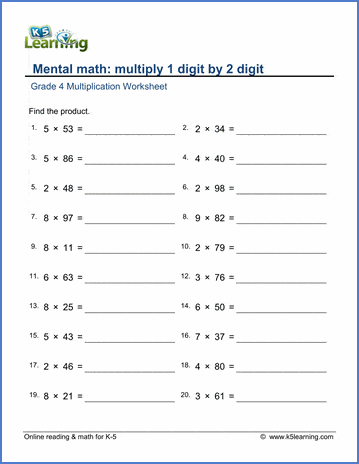 multiplication worksheets k5 learning
