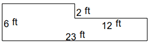 Perimeter and area of irregular rectangular shapes example