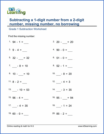 addition and subtraction worksheets k5 learning