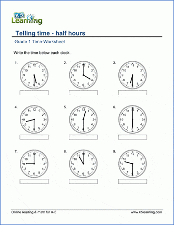 telling time worksheets k5 learning