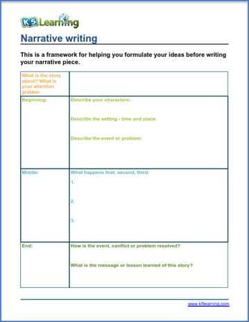 tools for narrative writing practice k5 learning
