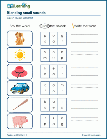 Blending phonemes worksheets