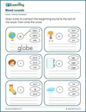 Blending sounds worksheets