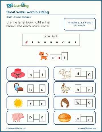 CVC words worksheets