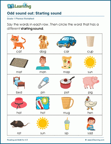 Phoneme differences worksheet