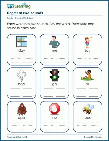 Phoneme segmentation worksheets