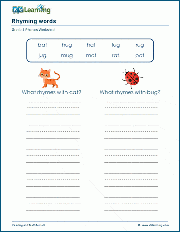 Rhyming worksheet