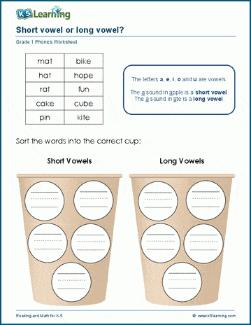 Short and long vowel words