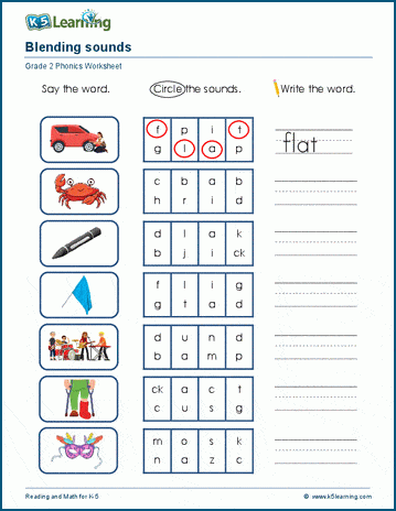 Blending phonemes worksheets