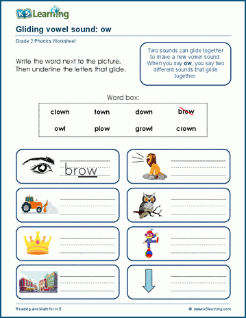 Grade 2 Focus on dipthongs worksheet