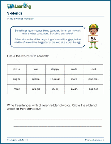 Consonant blends worksheet