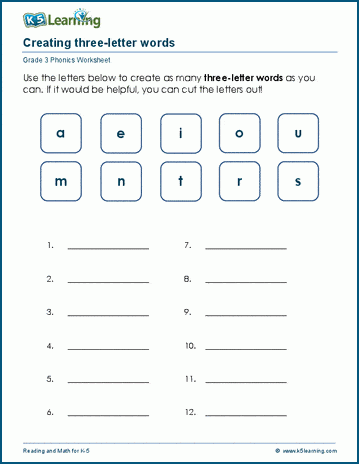 Constructing words worksheets