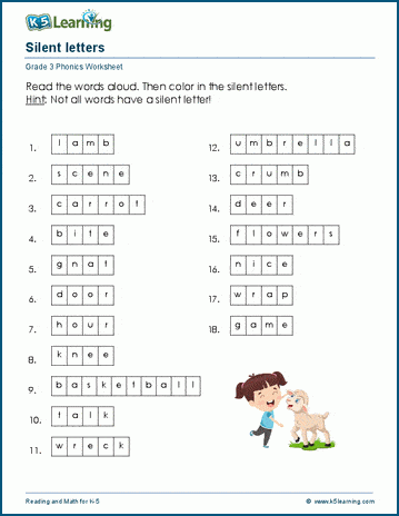 Silent letters worksheets