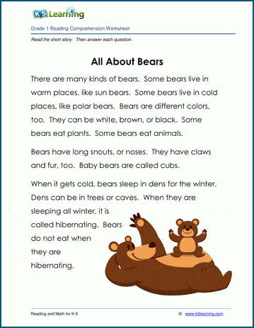 All About Bears - Grade 1 Children's Story | K5 Learning